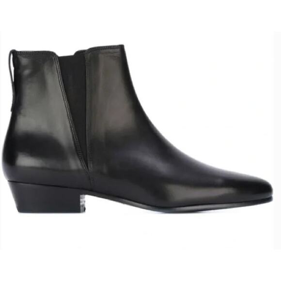 Isabel Marant Etoile Patsha Black Leather Ankle Boots Booties sz 38 Side Zip - Picture 1 of 16